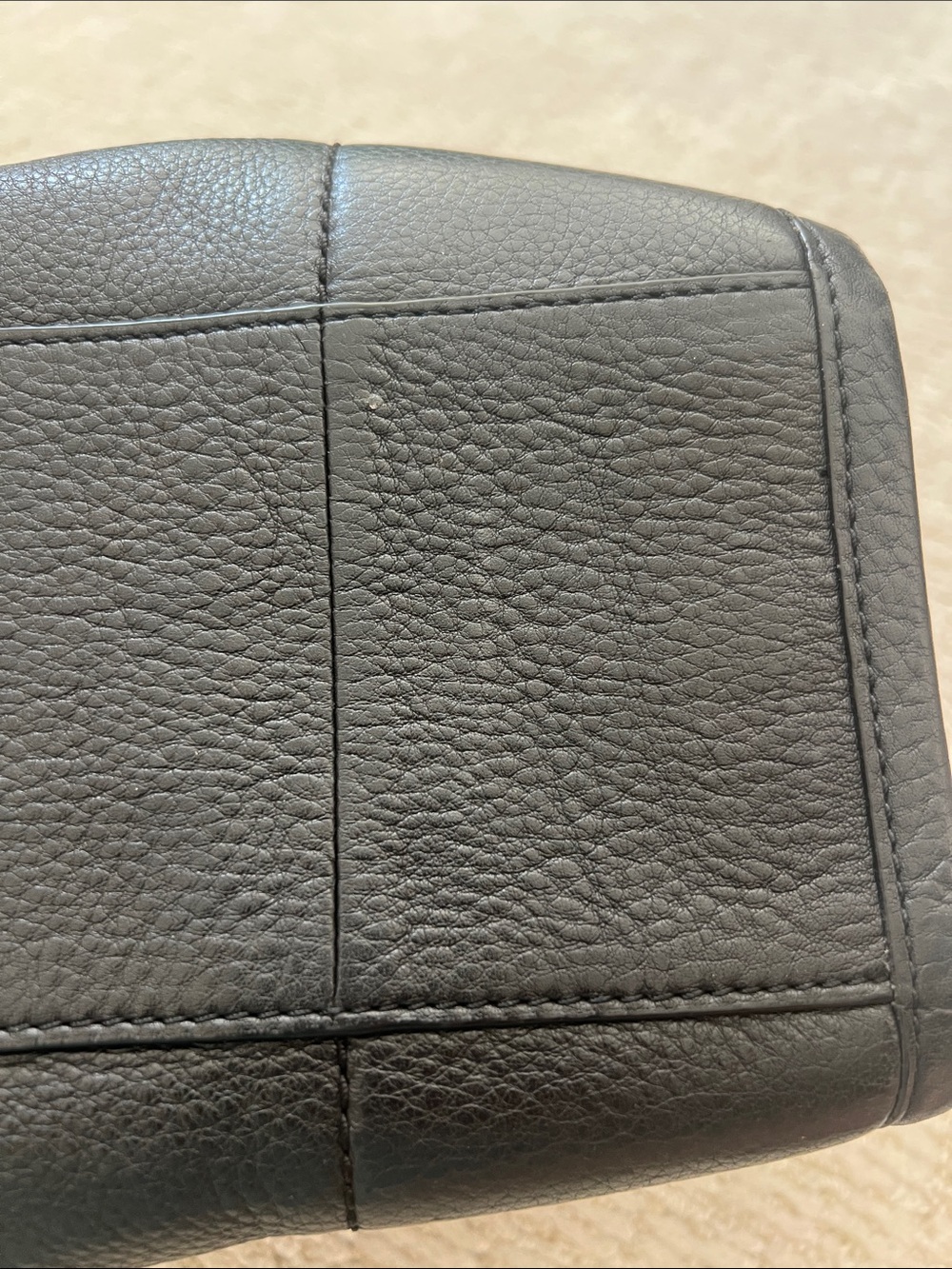Tory Burch Black Leather Tote with Gold Logo & Chain Straps - Picture 6 of 10